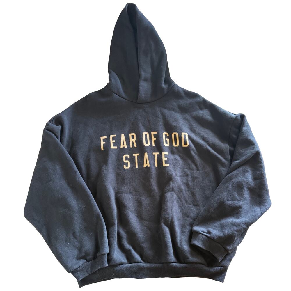 Fear of God Essentials “State” Fleece Hoodie Black | Size Small